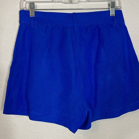 H&M Cobalt Blue 3 Piece Short Suit & Cropped Tank Small Linen Blend - Picture 8 of 16